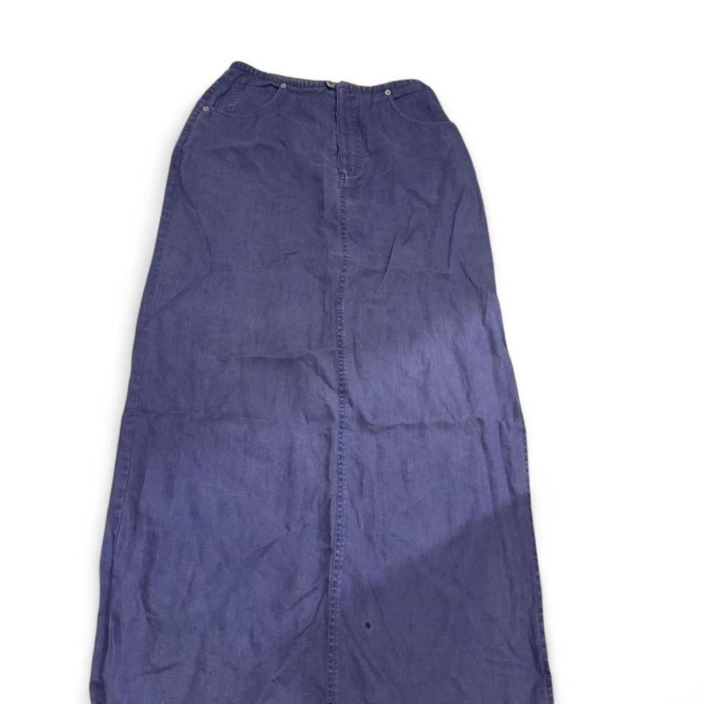 VTG 90s Buttermom Cottage Linen Maxi Skirt Pres de Chamonix Size 6